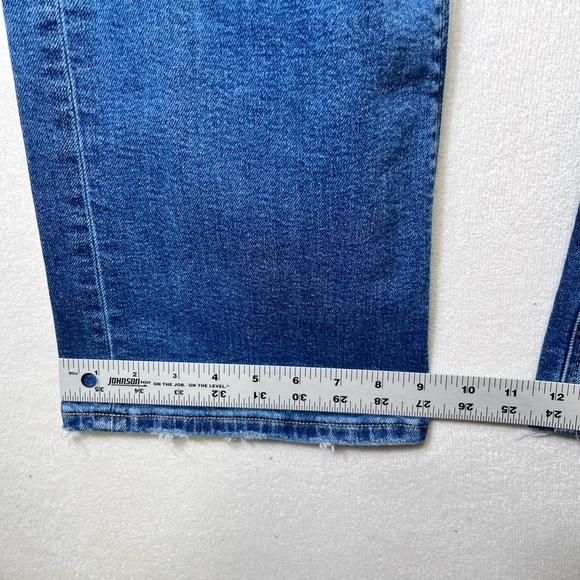 American Eagle 90’s Bootcut Distressed Jeans Womens 12 Blue Denim Stretch 2307 - Picture 8 of 11